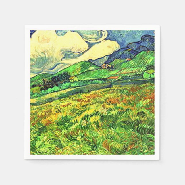 Rustic Stylish Landscape at Saint Remy Painting Napkins (Front)