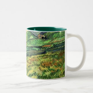 Rustic Stylish Landscape at Saint Remy Painting Two-Tone Coffee Mug