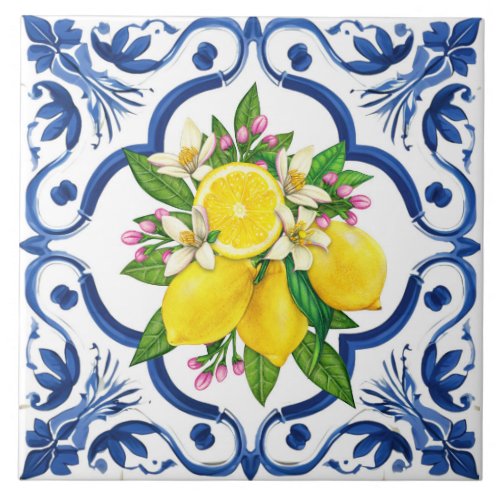 Rustic Stylish Mediterranean Lemon Ceramic Tile