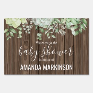 Rustic Succulent Baby Shower