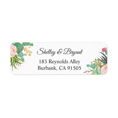 Rustic Succulent Cactus Plants Floral Wedding Label - Rustic Succulent Cactus Plants Wedding Return Address Label.
(1) For further customization, please click the "customize further" link and use our design tool to modify this template. 
(2) If you need help or matching items, please contact me.