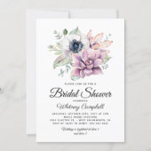 Rustic Succulent Floral Bloom Bridal Shower Invitation (Front)