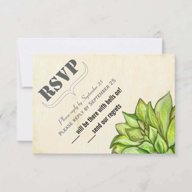 Rustic Succulent Modern Typography Wedding (Front)