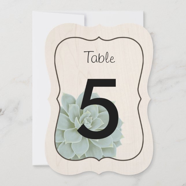 Rustic Succulent Table Numbers (Back)