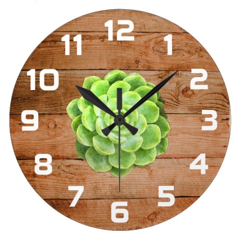 Rustic Succulent Wall Clock