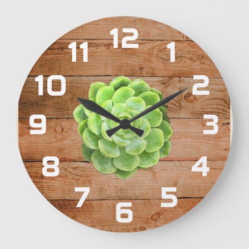 Rustic Succulent Wall Clock