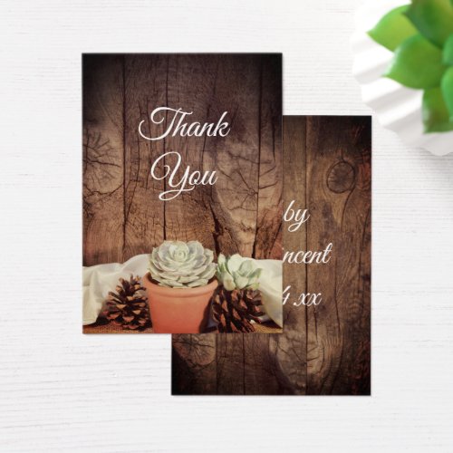 Rustic Succulents and Barn Wood Wedding Favor Tag