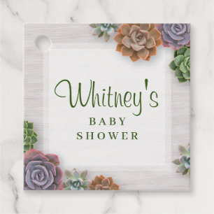 Rustic Succulents Favor Tags