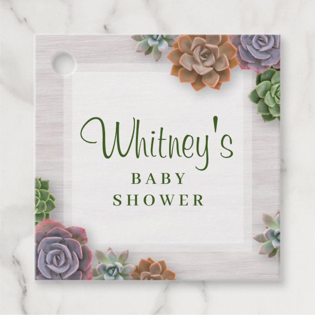 Rustic Succulents Favor Tags (Front)
