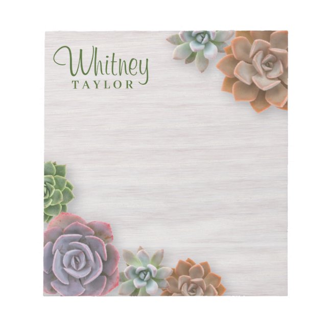 Rustic Succulents Notepad (Front)