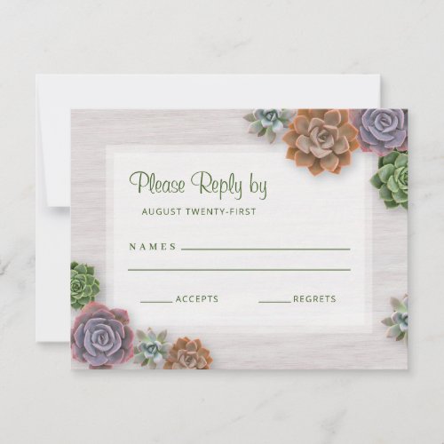 Rustic Succulents RSVP Card