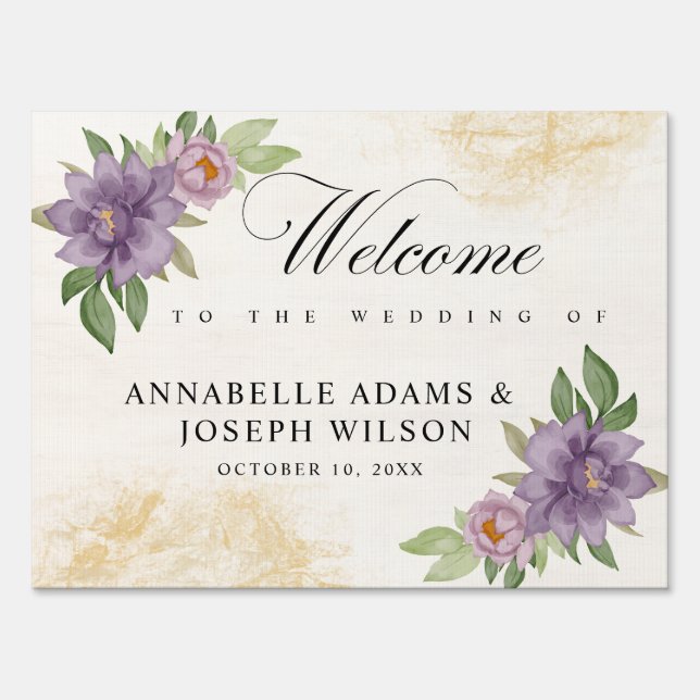 Rustic Summer aesthetic Wildflower Wedding yard  Sign (Front)