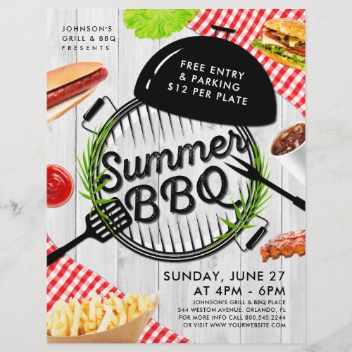 Rustic Summer BBQ Grill Advertisement Event Flyer 
