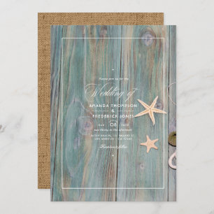 Rustic Summer Beach Nautical Wedding Invitation
