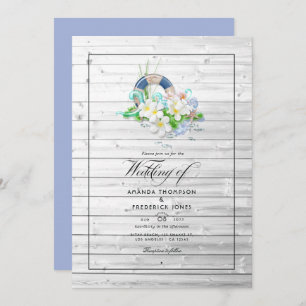 Rustic Summer Beach Wedding Photo Invitation