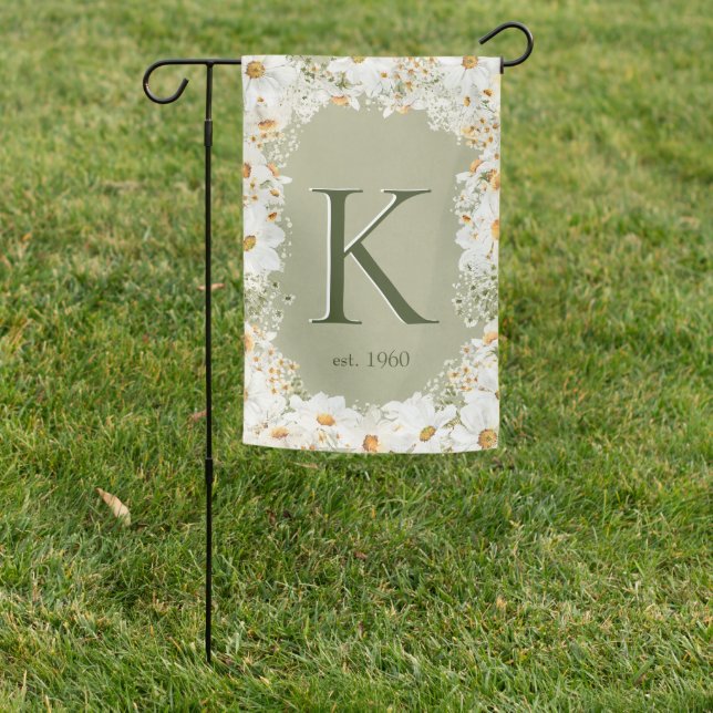 Rustic Summer Daisies Weatherproof Garden Flag (In SItu)