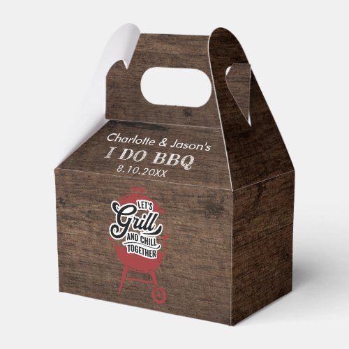 Rustic Summer Engagement Party BBQ Favor Boxes