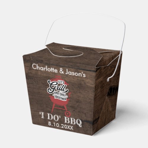 Rustic Summer Engagement Party I Do BBQ Favor Boxes