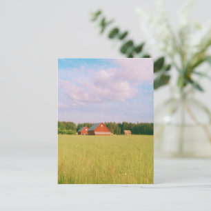 Rustic summer field, Helsingia, Sweden Holiday Postcard