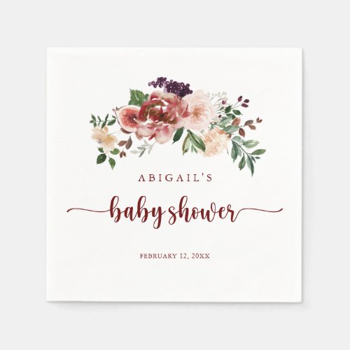 Rustic Summer Floral Baby Shower Napkins