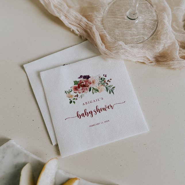 Rustic Summer Floral Baby Shower Napkins (Creator Uploaded)