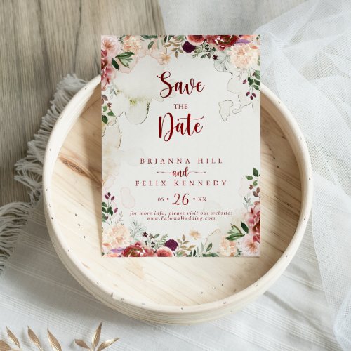 Rustic Summer Floral Calligraphy Wedding   Save The Date