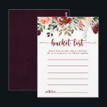 Rustic Summer Floral Simple Bucket List Cards<br><div class="desc">These rustic summer floral simple bucket list cards are the perfect activity for a simple wedding reception or bridal shower. The design features burgundy, pink and blush watercolor flowers with green leaves in a brownish stained background. Change the wording to suit any life event. Bucket list sign is sold separately....</div>