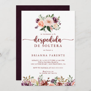 Rustic Summer Floral Spanish Bridal Shower  Invitation