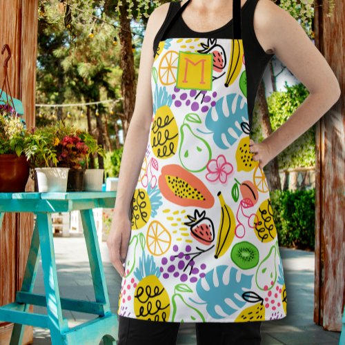 Rustic Summer Fruit Pattern Apron