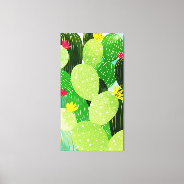 Rustic Summer Greenery Succulent Glitter Canvas Print (Front)