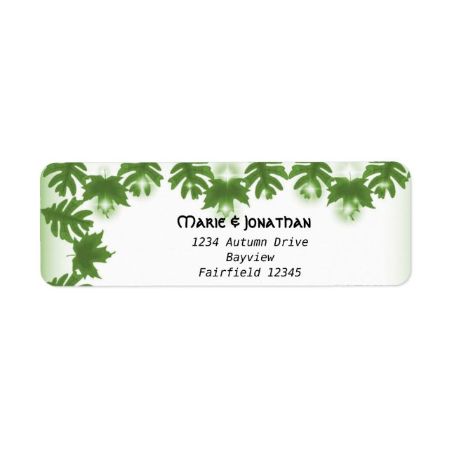 Rustic summer oak tree canopy wedding label (Front)