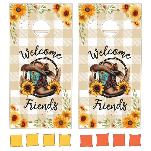 Rustic Summer Sunflower Cornhole Set