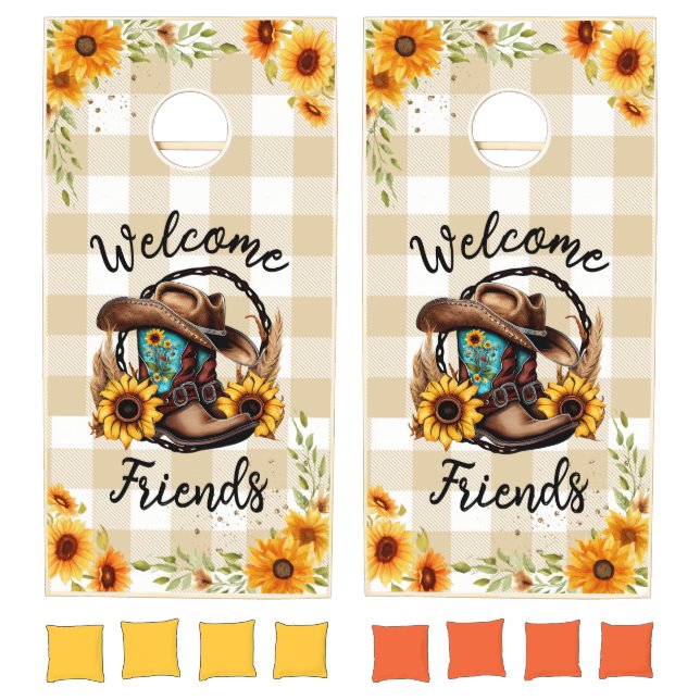Rustic Summer Sunflower Cornhole Set (Set)