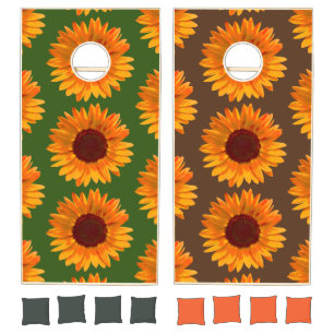 Rustic Summer Sunflower Pattern Bag Toss Cornhole Set