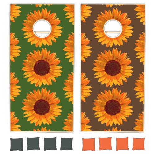 Rustic Summer Sunflower Pattern Bag Toss  Cornhole Set