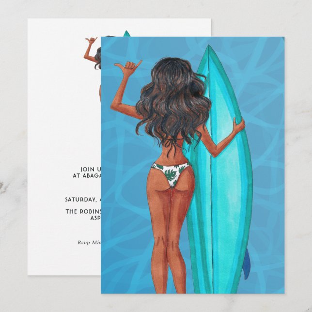Rustic Summer Surf Beach Vacation Birthday Party I Invitation (Front/Back)
