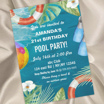Rustic Summer Swimming Pool Party Birthday  Invita Invitation by Invitationboutique at Zazzle
