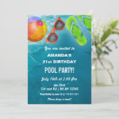 Rustic Summer Swimming Pool Party Birthday Invitation | Zazzle