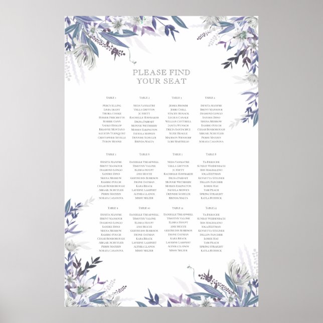 Rustic Summer Wedding Seating Chart (Front)