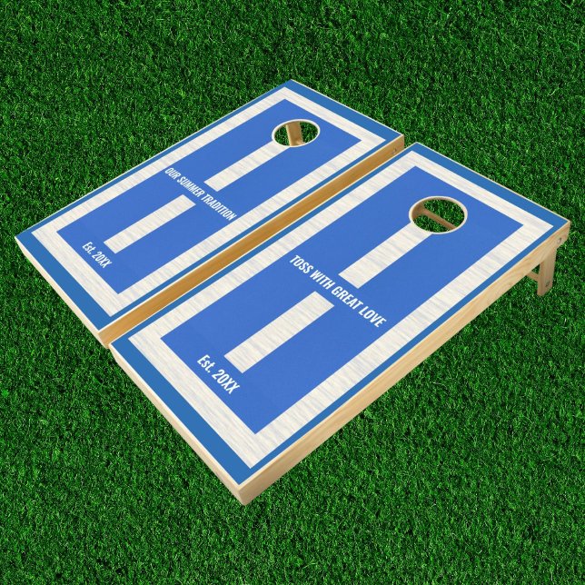 Rustic Summer Wood Cornhole Boards Custom DIY Set (Creator Uploaded)