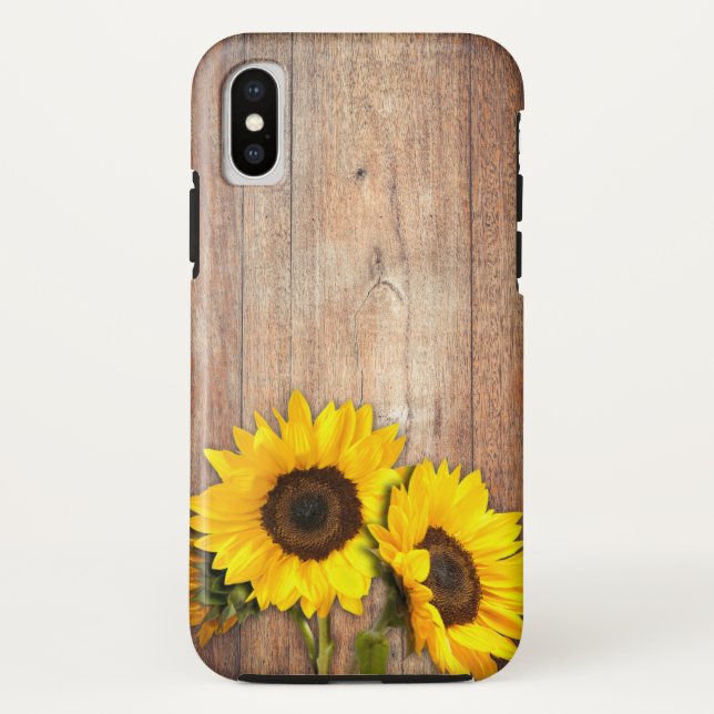 Rustic Summer Wood Sunflower Case-Mate iPhone Case (Back)