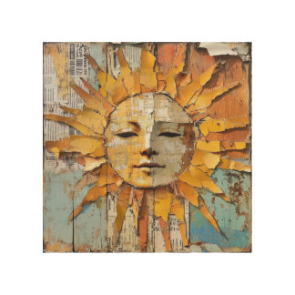 Rustic Sun Face, vintage vibe, farmhouse decor, Wood Wall Art