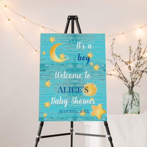 Rustic Sun Moon Stars Baby Shower Welcome Foam Boa Foam Board