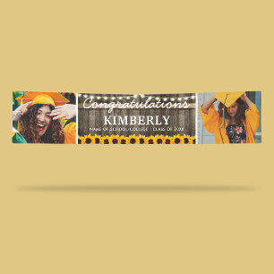 Rustic Sunflower 2026 Graduation 2 Photo Banner