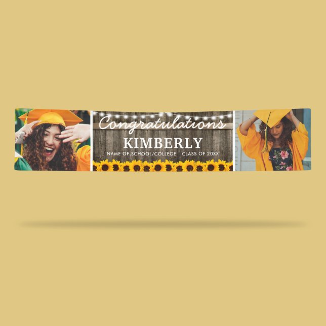 Rustic Sunflower 2026 Graduation 2 Photo Banner (Creator Uploaded)