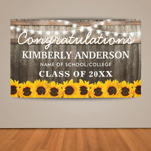 Rustic Sunflower 2026 Graduation Banner