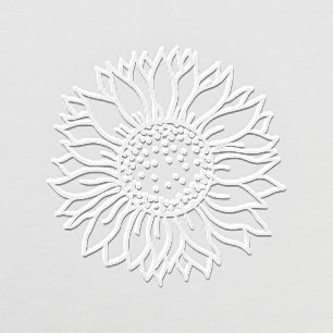 Rustic Sunflower #4 Round Image Only No Text Embosser