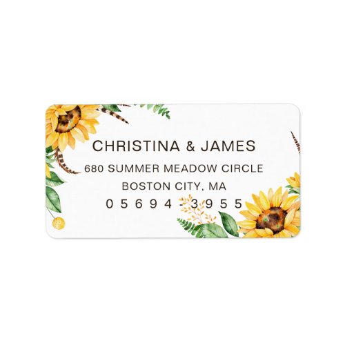 Rustic Sunflower Address Label