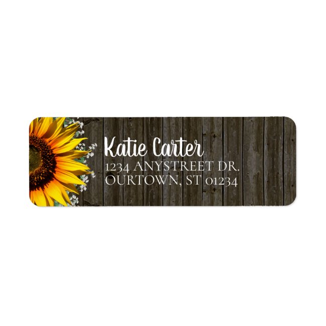 Rustic Sunflower Address Label