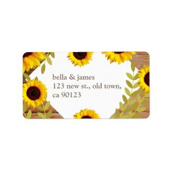 Rustic Sunflower Address Labels by FancyMeWedding at Zazzle